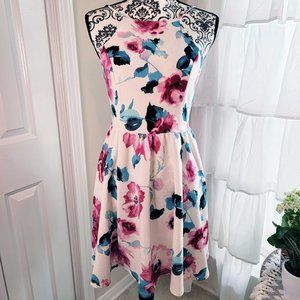 Boutique Floral Fit and Flare Summer Dress